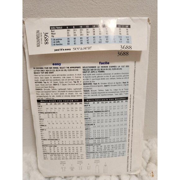 See & Sew 3688 Dress and Top | Size 14–18 Pullover | Uncut | Yes! It’s Easy - Picture 4 of 11